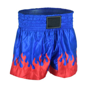 Flame Print Boxing Shorts Blue and Red